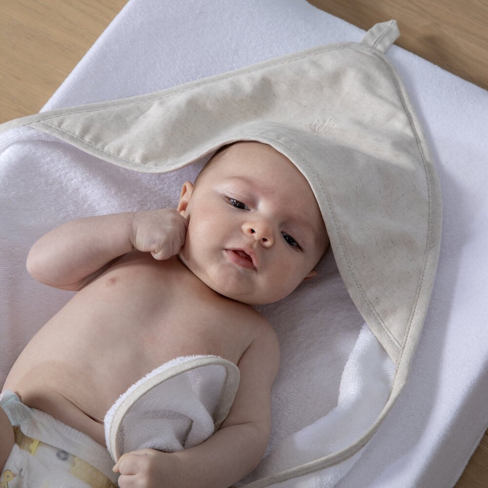 Kaphanddoek + washand 70x70 cm Linnen collectie