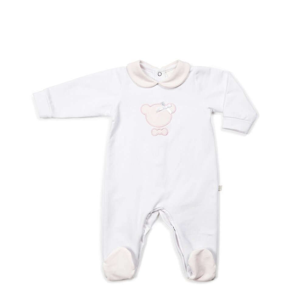 Babypakje Jule wit & berenkopje Roze