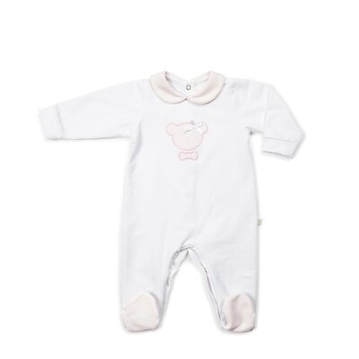 Babypakje Jule wit & berenkopje Roze