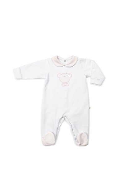 Babypakje Jule wit & berenkopje Roze