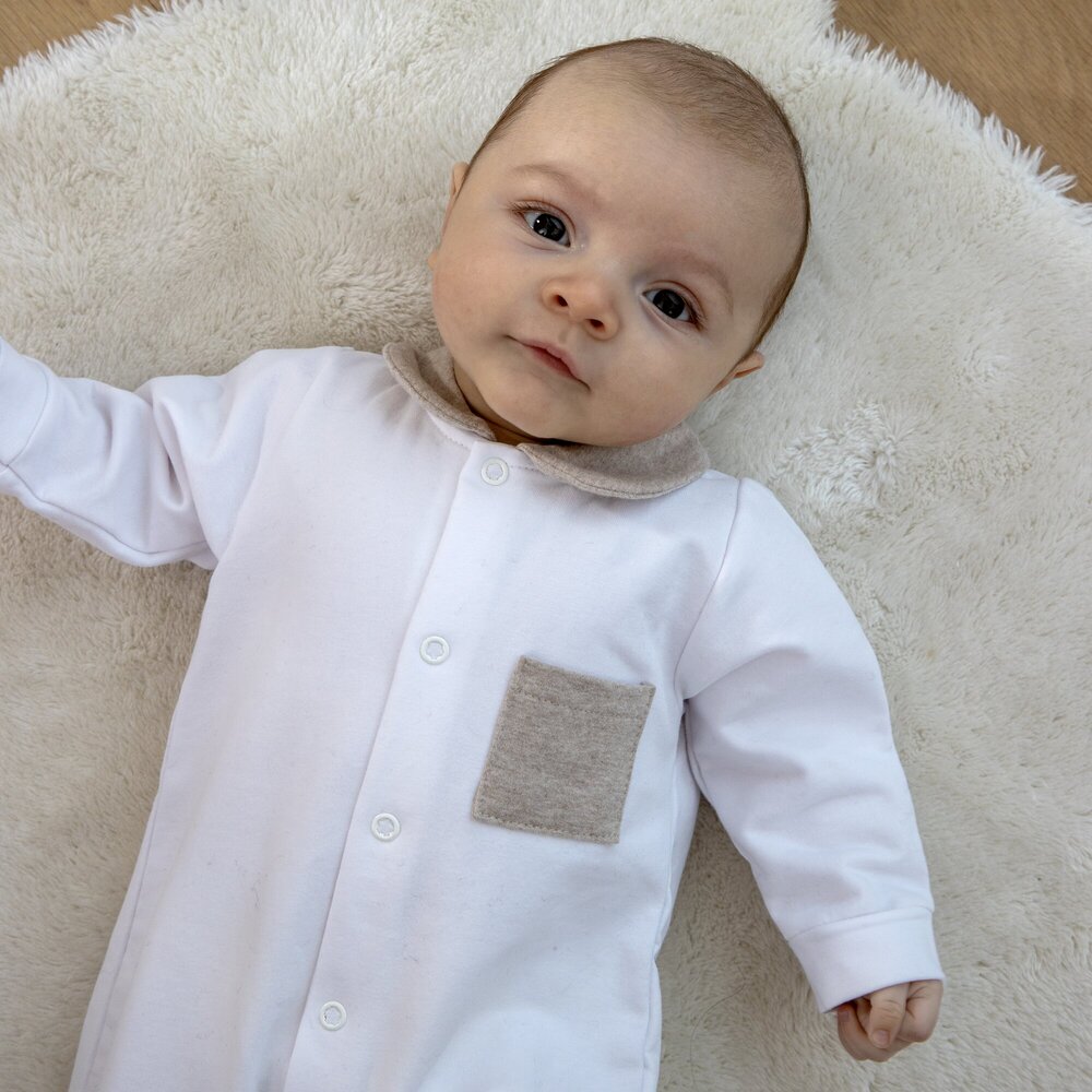 Babypakje Clément italian fleece + beige accenten