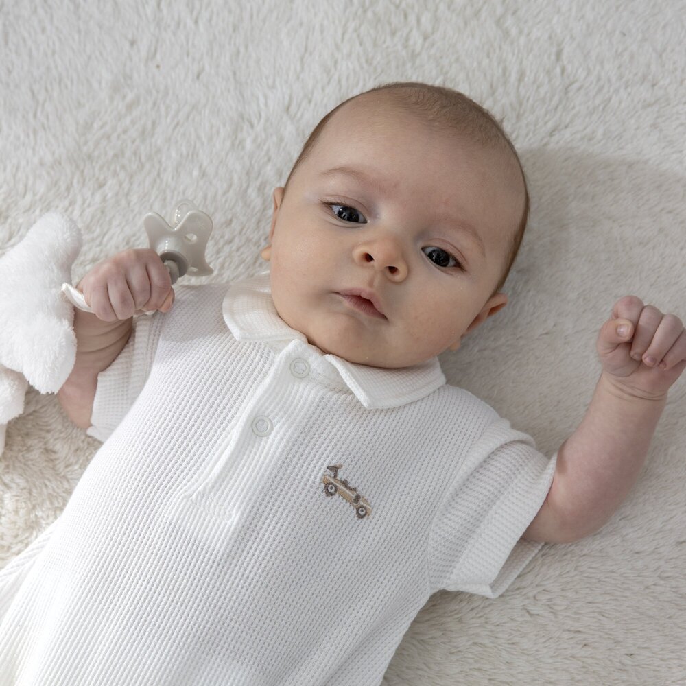 Babyromper Ralph wafelstof Ecru