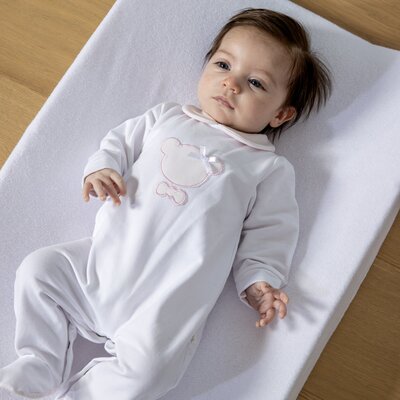 Babypakje Jule wit & berenkopje Roze