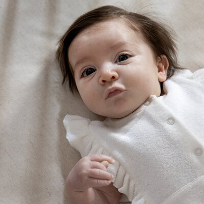 Babyromper Rosie badstof Ecru