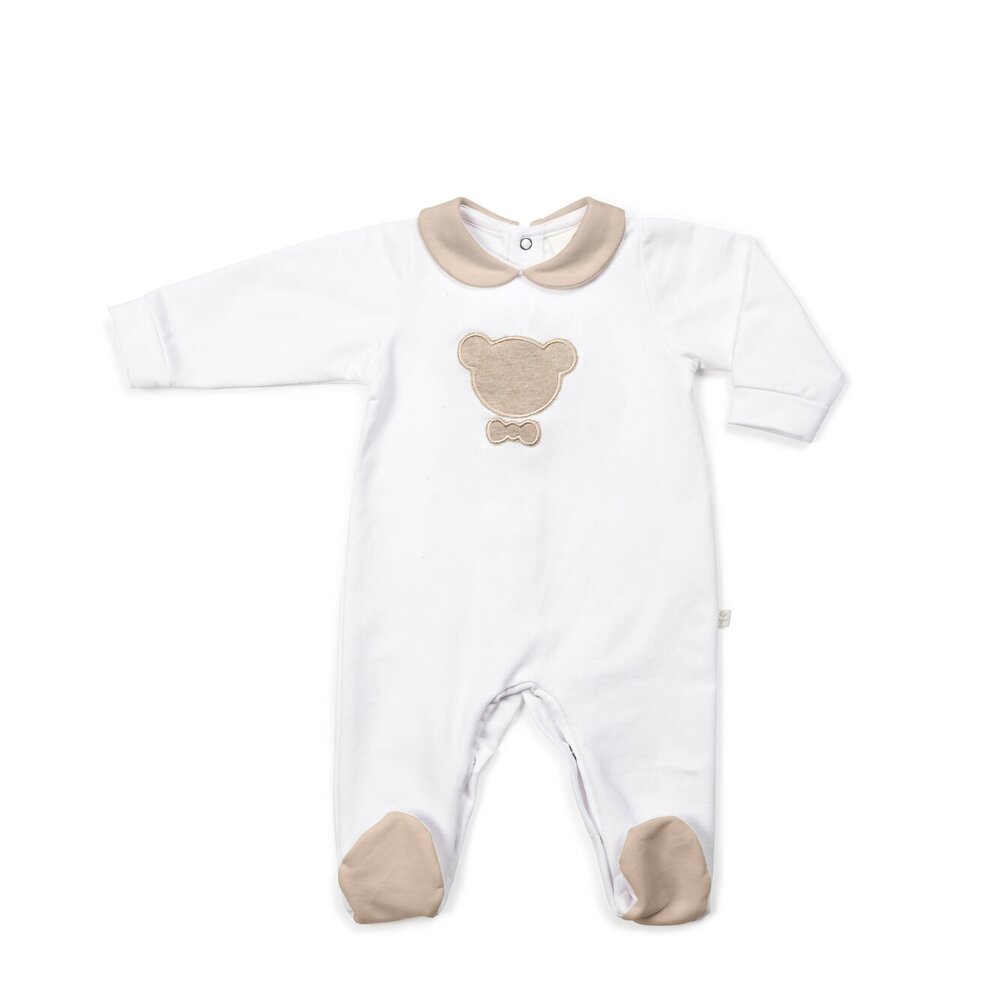 Babypakje Jule wit & berenkopje Beige