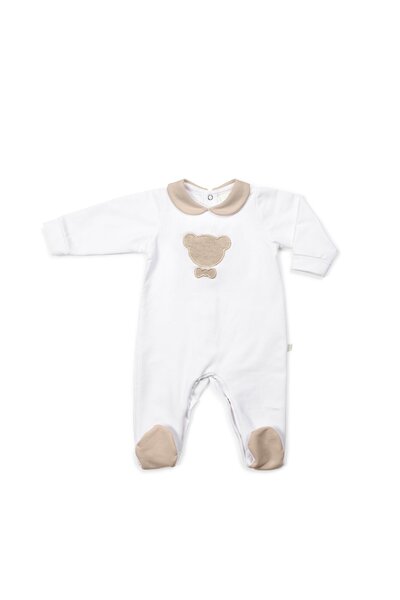 Babypakje Jule wit & berenkopje Beige