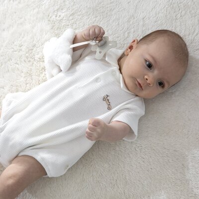 Babyromper Ralph wafelstof Ecru