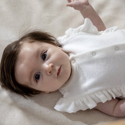 Babyromper Rosie badstof Ecru