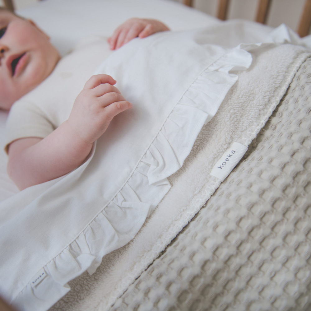 Wieglaken Ruffle 80x100 warm white
