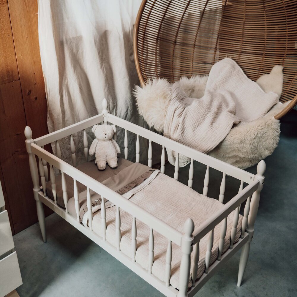 Ledikantlaken en hoeslaken set ruffle Faro caffe