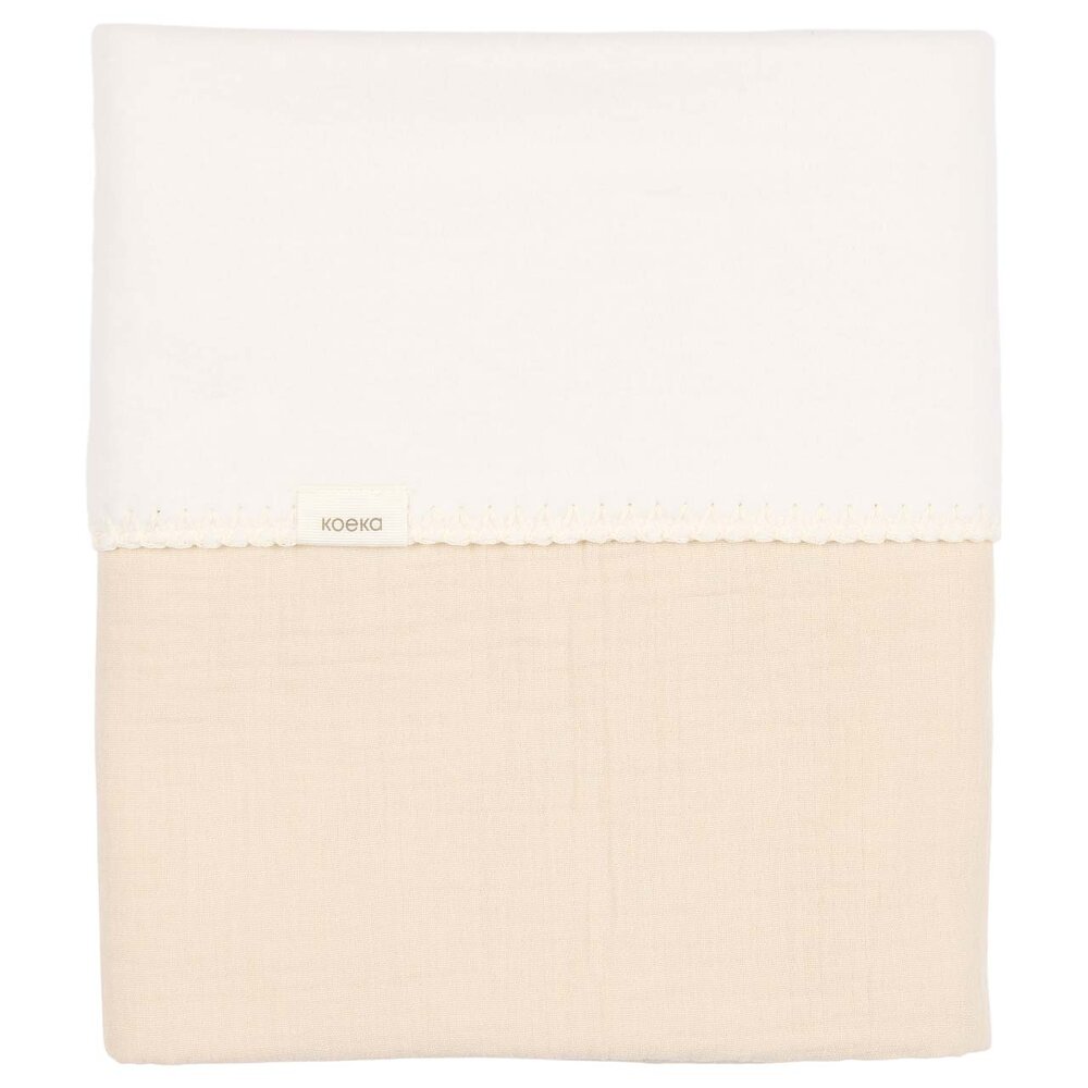 Ledikantdeken cotton fleece wafel Faro Warm White