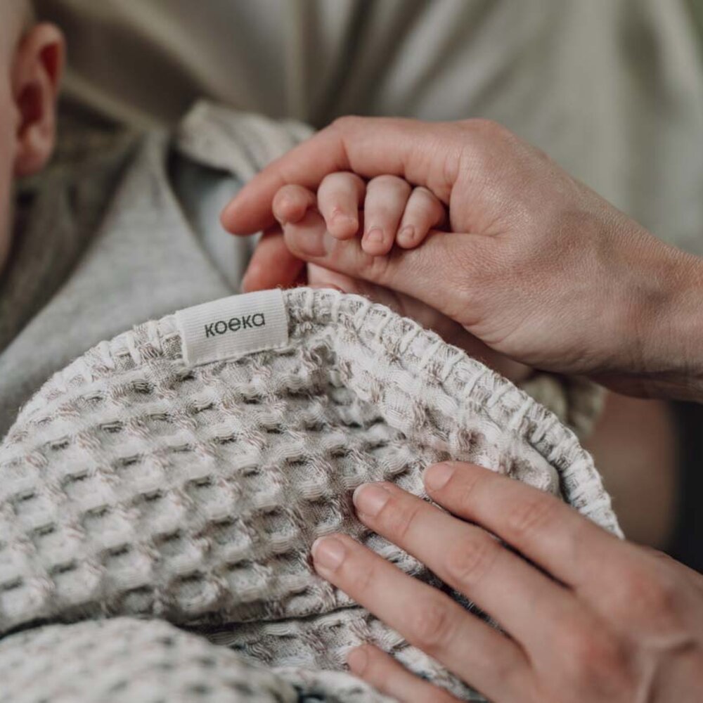 Wiegdeken cotton fleece wafel Amsterdam Crumble