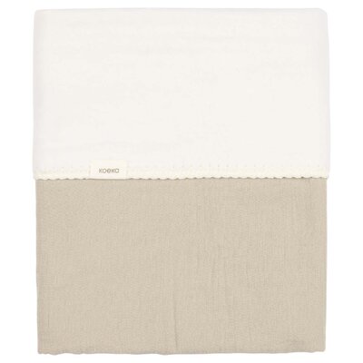 Ledikantdeken cotton fleece wafel Faro Sage