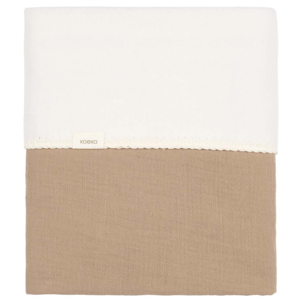 Ledikantdeken cotton fleece wafel Faro Caffe