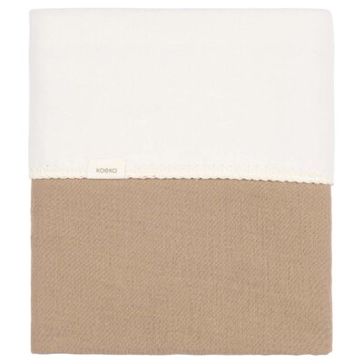 Ledikantdeken cotton fleece wafel Faro Caffe