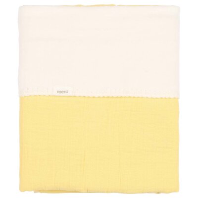 Ledikantdeken cotton fleece wafel Faro Honey Ledikantdeken cotton fleece wafel Faro Honey