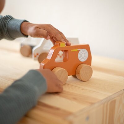 Houten brandweerwagen