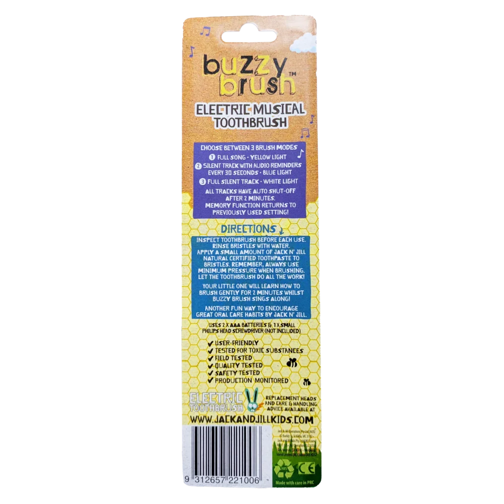 Buzzy brush muzikale elektrische tandenborstel