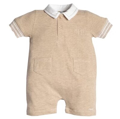 short romper FIRST®Signature Beige short romper FIRST®Signature Beige