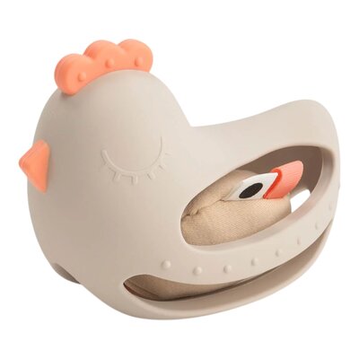 Grijp- en bijtspeeltje met rammelaar - Clucky Sand Grijp- en bijtspeeltje met rammelaar - Clucky Sand