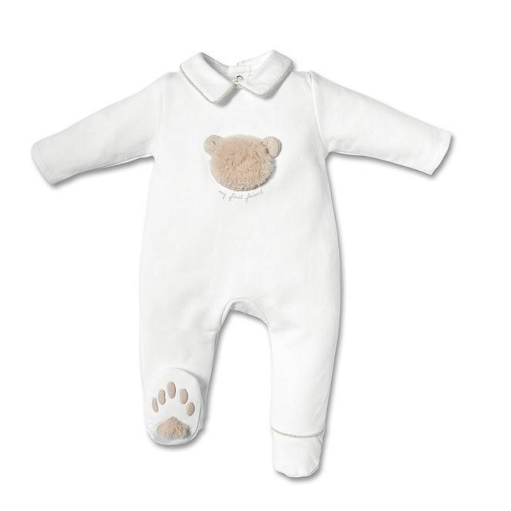 Babypakje teddybeer bont Wit/ beige