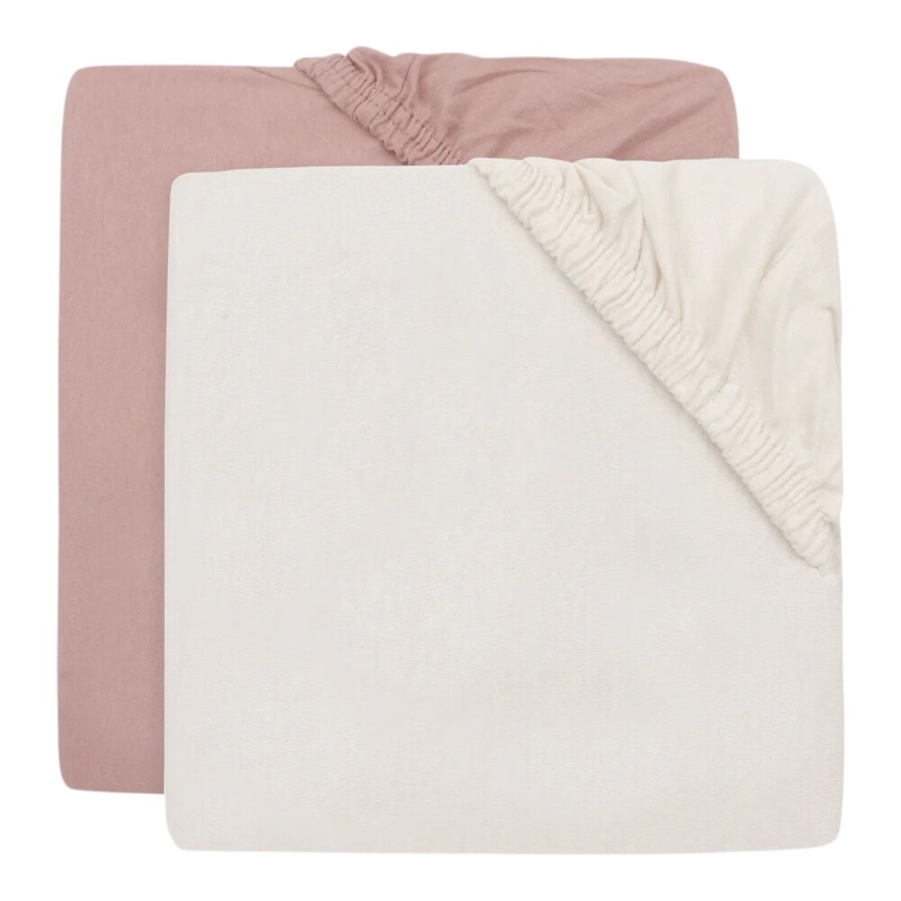 Hoeslaken Jersey 40/50x80/90cm - 2 Stuks Oatmeal/Sand