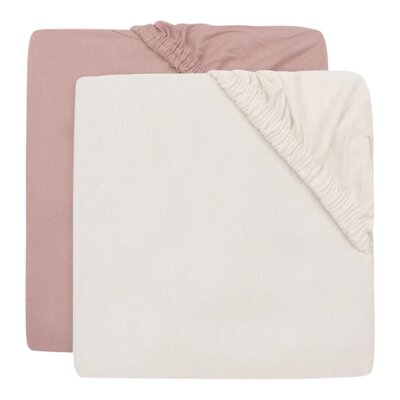 Hoeslaken Jersey 40/50x80/90cm - 2 Stuks Oatmeal/Sand