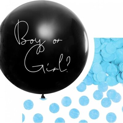 Gender reveal ballon - Confetti - Ø1m Jongen Gender reveal ballon - Confetti - Ø1m Jongen