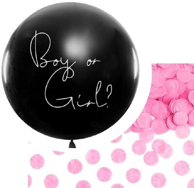 Gender reveal ballon - Confetti - Ø1m Meisje Gender reveal ballon - Confetti - Ø1m Meisje