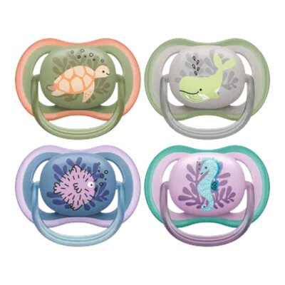 Fopspeen +6M Ultra Air Dieren mix Paars