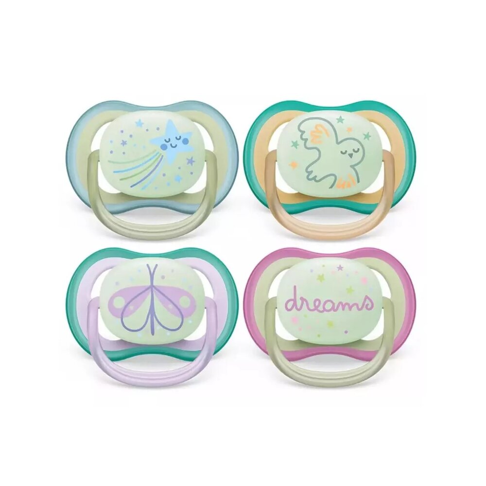 Fopspeen +0M Air Night Mix Paars/roze