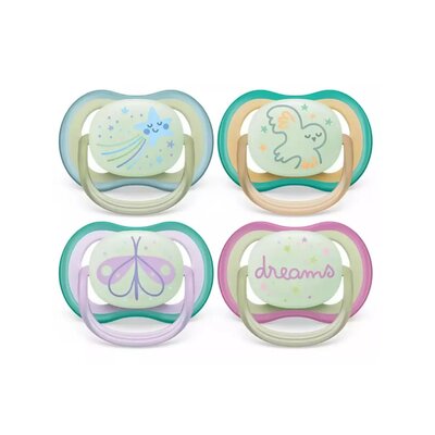 Fopspeen +0M Air Night Mix Paars/roze