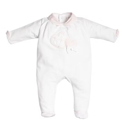 romper 2 hartjes signature White/pink