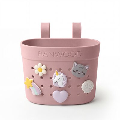 Pin & Ride fietsmandje Dusty rose