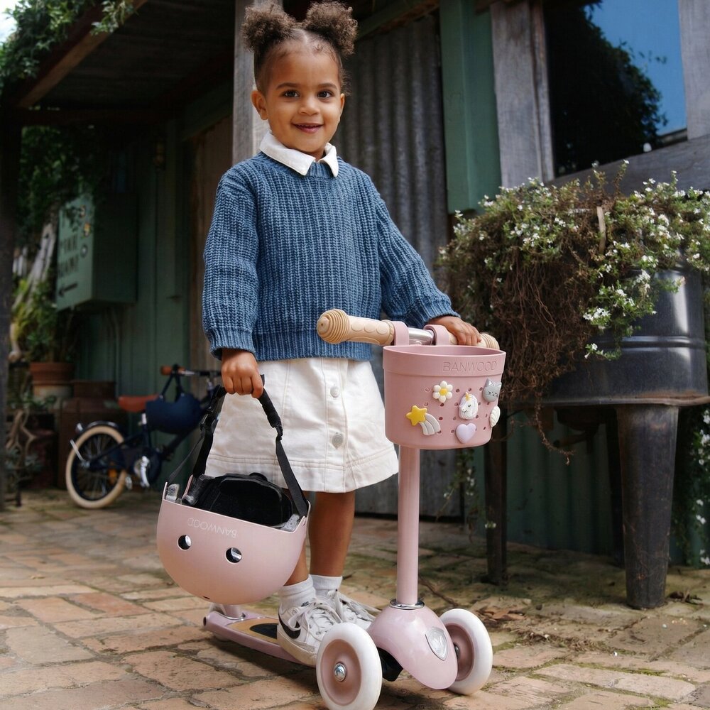 Pin & Ride fietsmandje Dusty rose