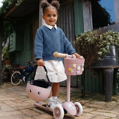 Pin & Ride fietsmandje Dusty rose