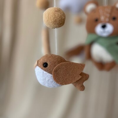 Babymobiel - handgemaakt Autumn Teddy