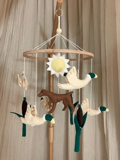 Babymobiel - handgemaakt Dog & Duck