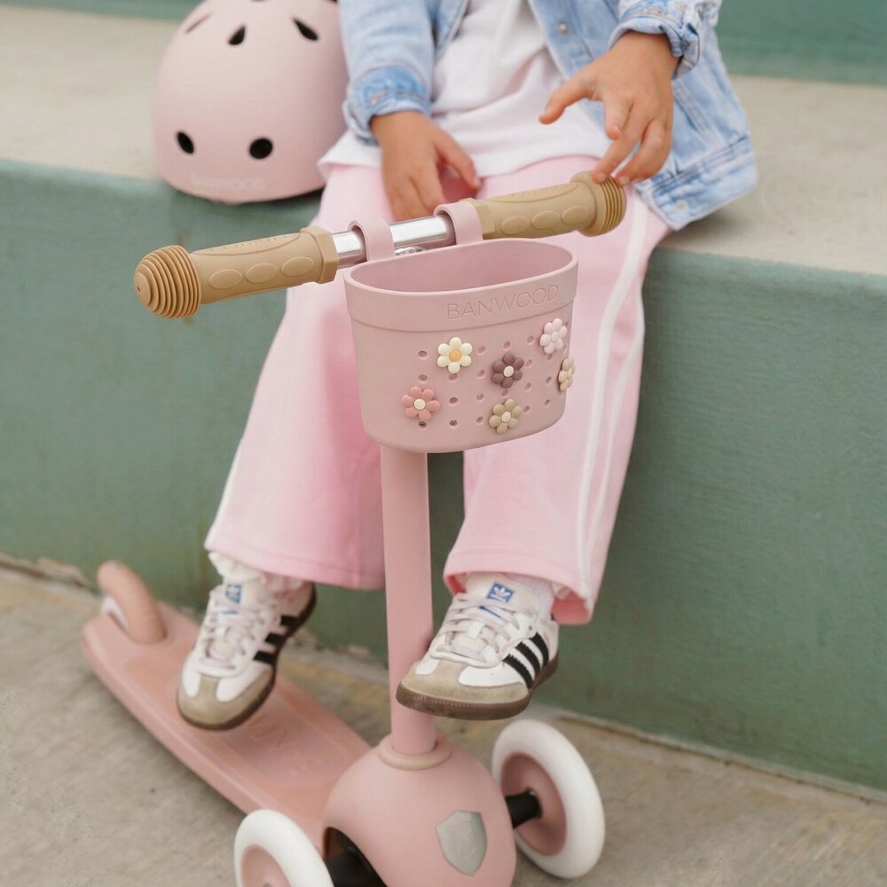 Pin & Ride fietsmandje Dusty rose