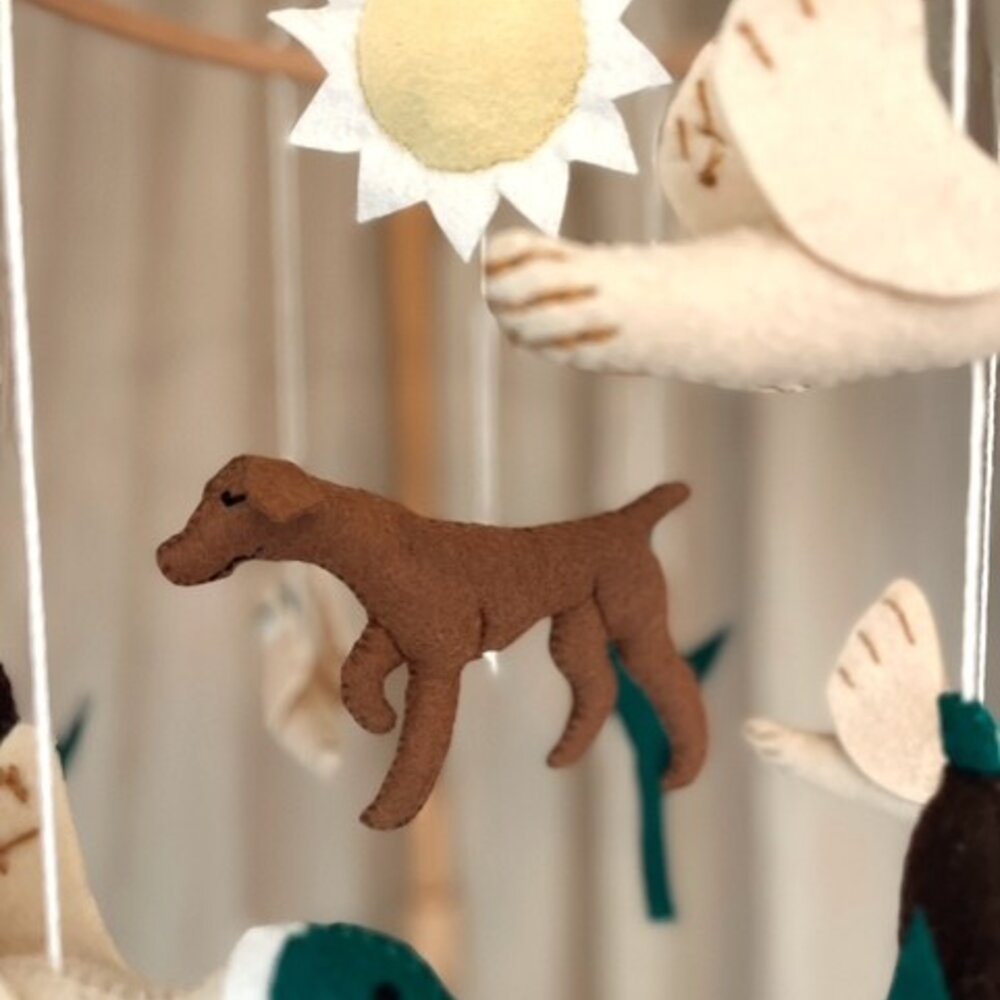 Babymobiel - handgemaakt Dog & Duck