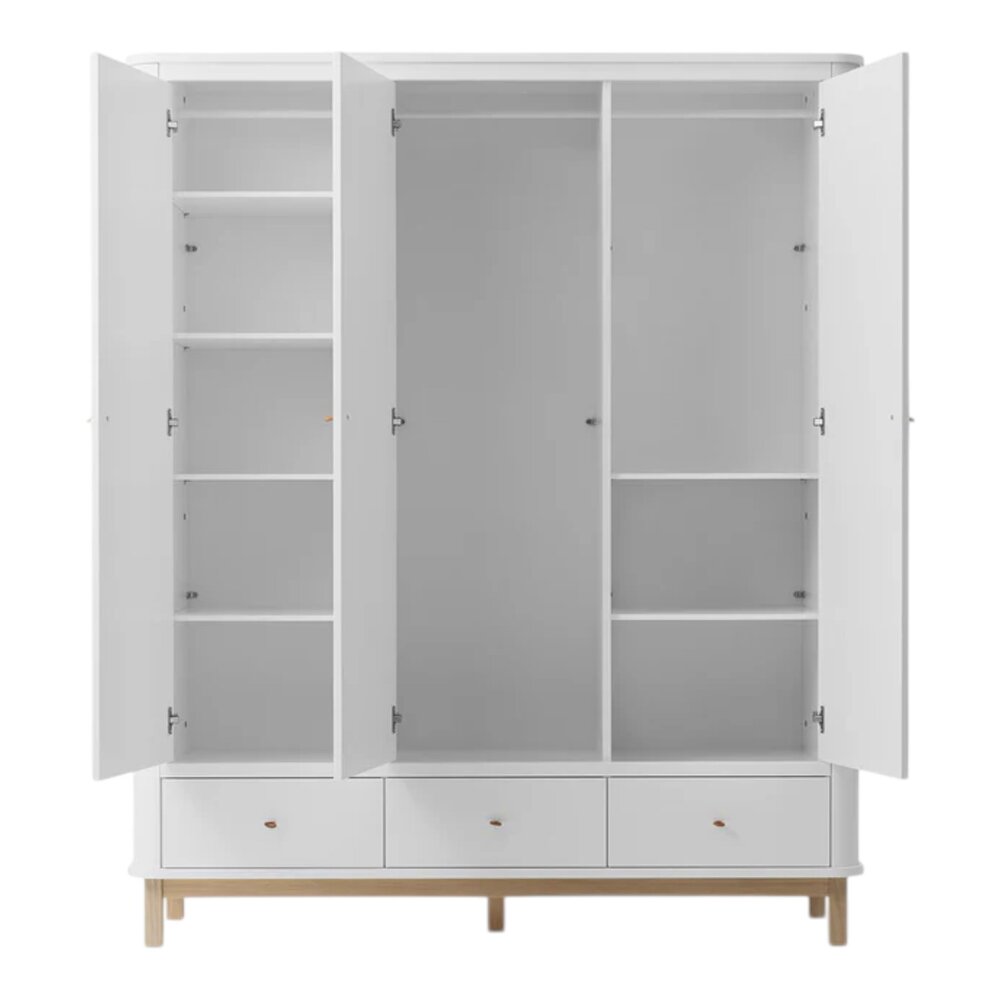 Wardrobe 3 doors White/oak