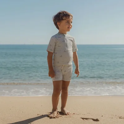 Short Sleeve Swim Shirt and Shorts Ocean Adventure