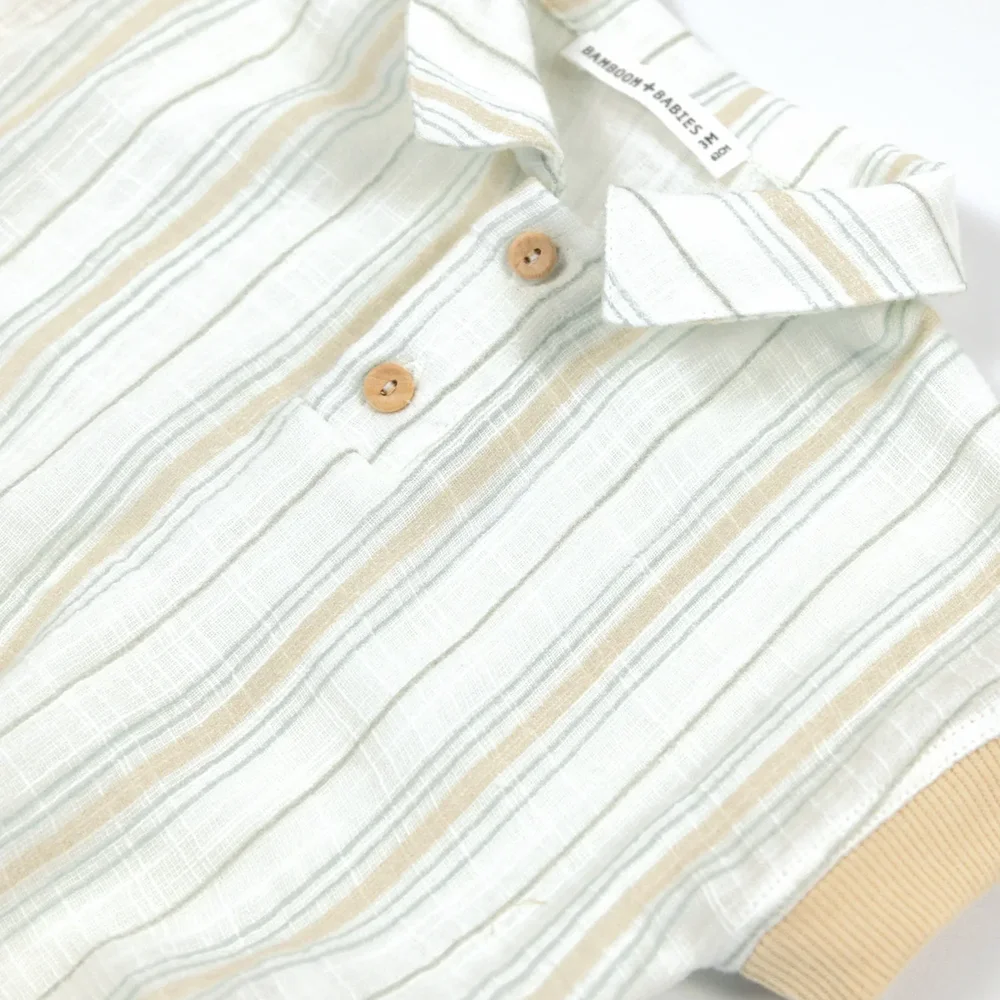 Polo Stripe White/Blue