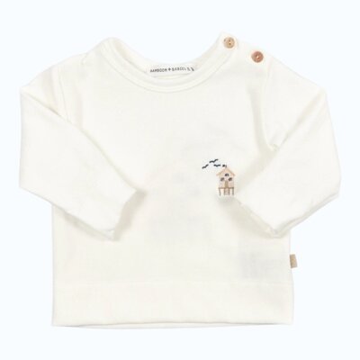 Shirt with Surf House Embroidery Offwhite