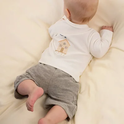 Shirt with Surf House Embroidery Offwhite