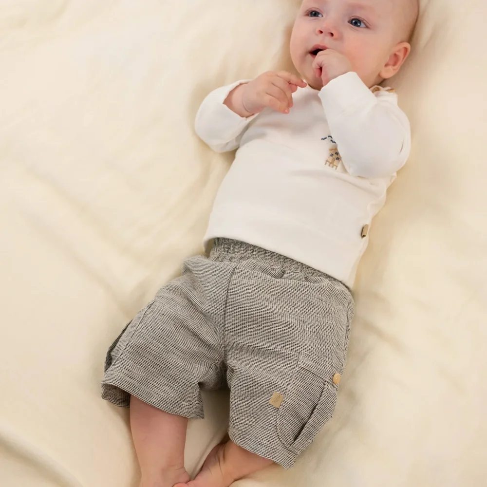 Shirt with Surf House Embroidery Offwhite