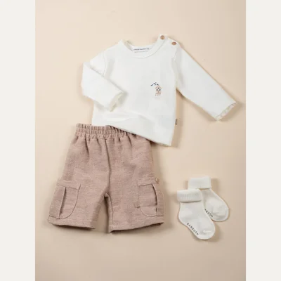 Shirt with Surf House Embroidery Offwhite