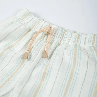 Pants Lino Look Stripe White/Blue