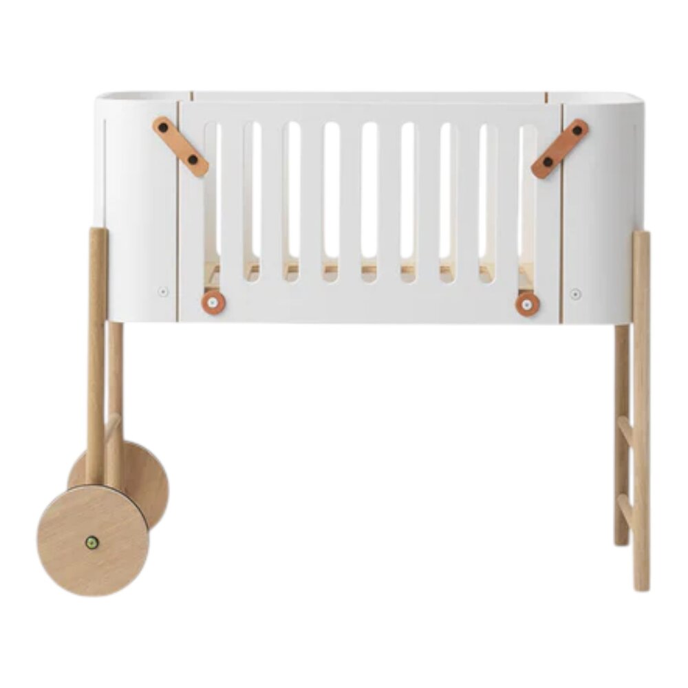 Co-sleeper incl. omvormbare bank, 42x82 cm White/oak