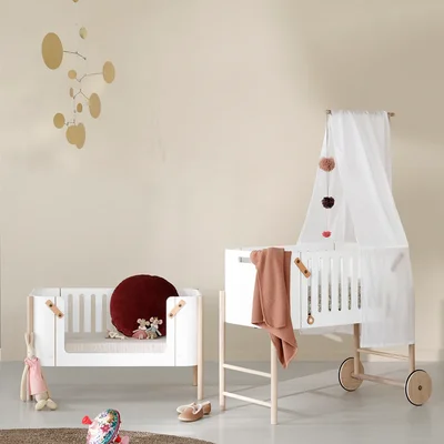 Co-sleeper incl. omvormbare bank, 42x82 cm White/oak
